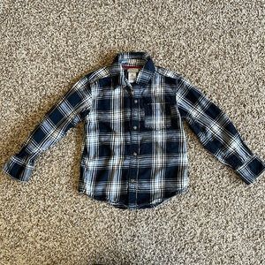 Carter’s Black and White Plaid Button Down Collared Long Sleeve, Toddler Boy 4T